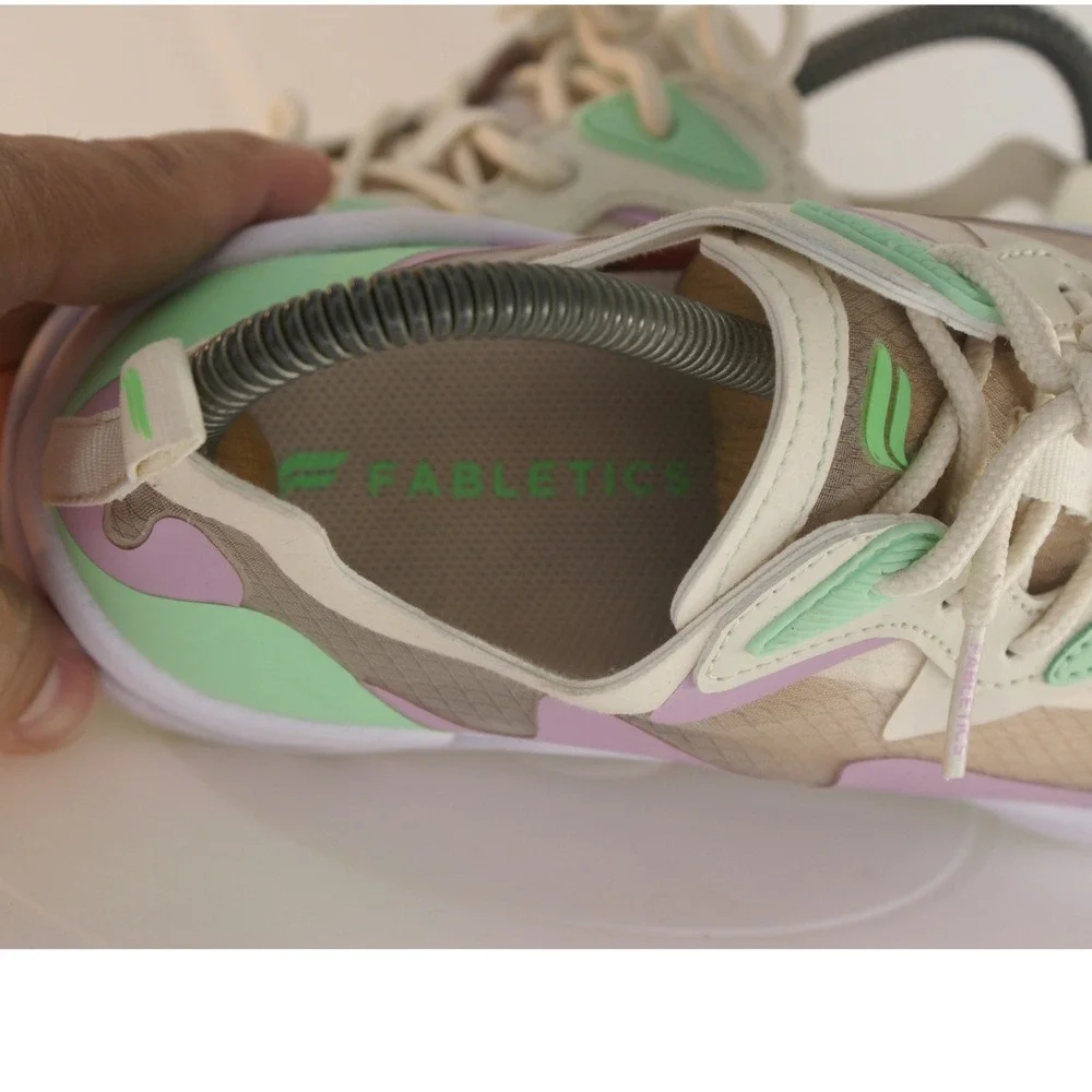 Fabletics Women Pastel Colorblock Mesh Chunky Sneakers Mint Lavender Tan
